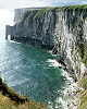 300ft sea cliffs at Bempton Bird Reserve, Yorkshire, UK.