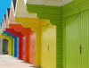 Beach huts.